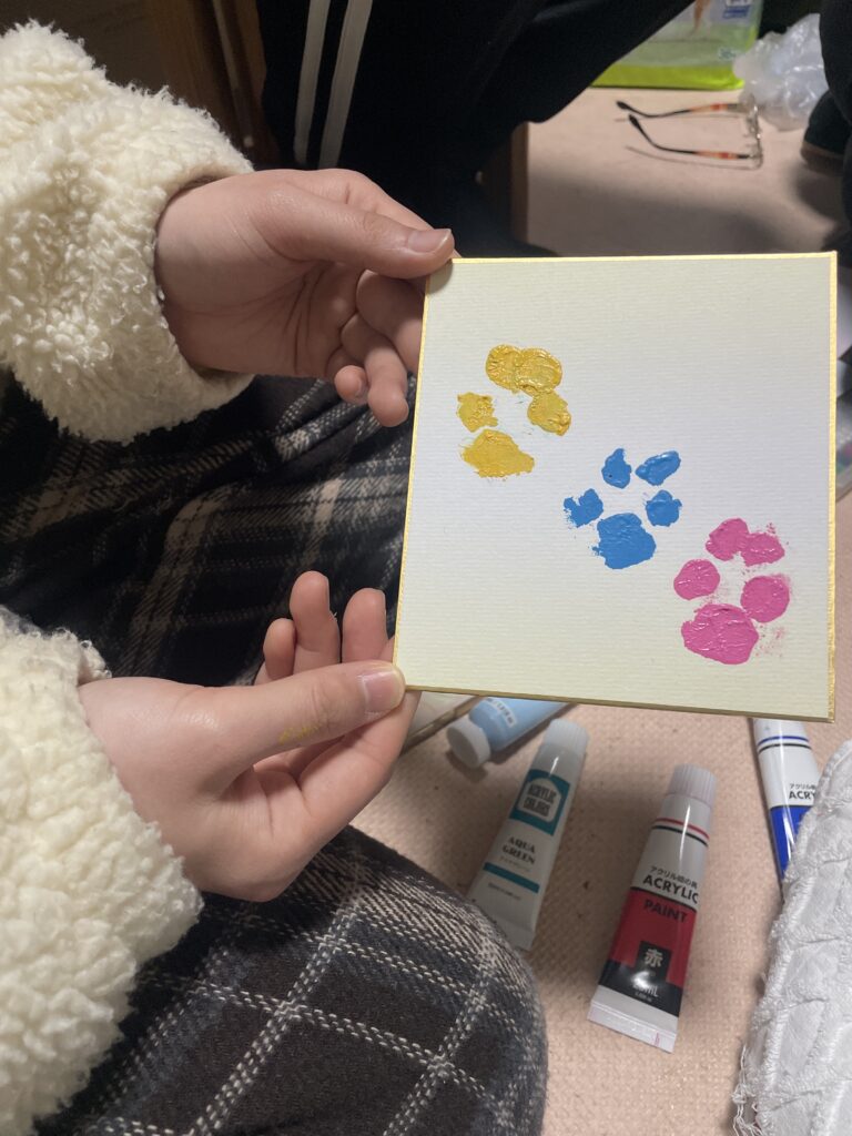 完成した可愛い肉球スタンプ